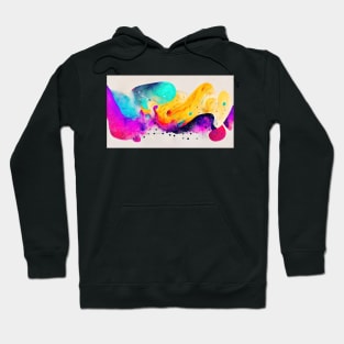 Modern Contemporary Abstract Watercolor Colorful Multicolored Cosmic Splash Galaxy Hoodie